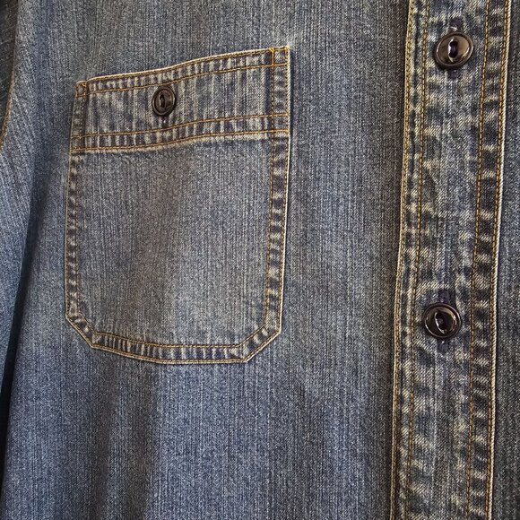 Ralph Lauren Polo Jeans Co. Denim Button-Up Shirt XL 100% Cotton Long Sleeve - Picture 6 of 9